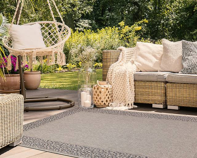 Buxia Taupe 6'6 x 9'4 Indoor/Outdoor Rug - Thumbnail - Image 2
