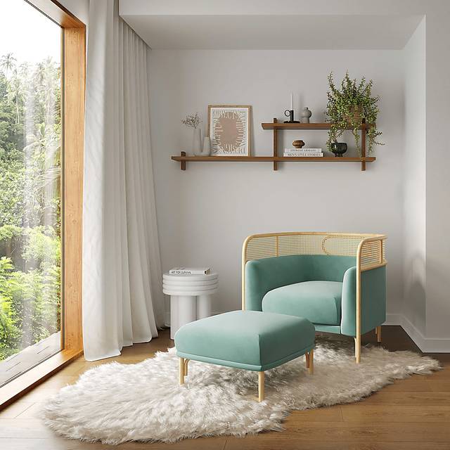Bybee Blue Accent Chair - Thumbnail - Image 3