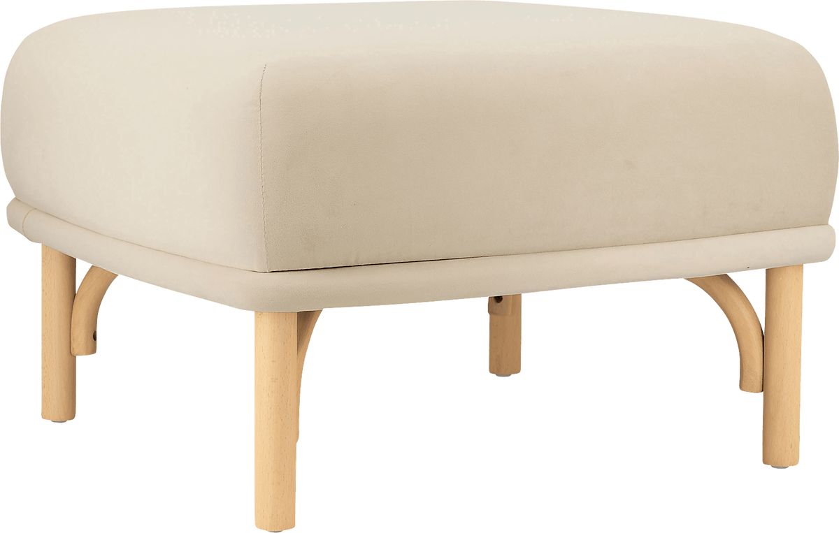Bybee Cream Beige Velvet Plush Ottoman Rooms to Go — free download