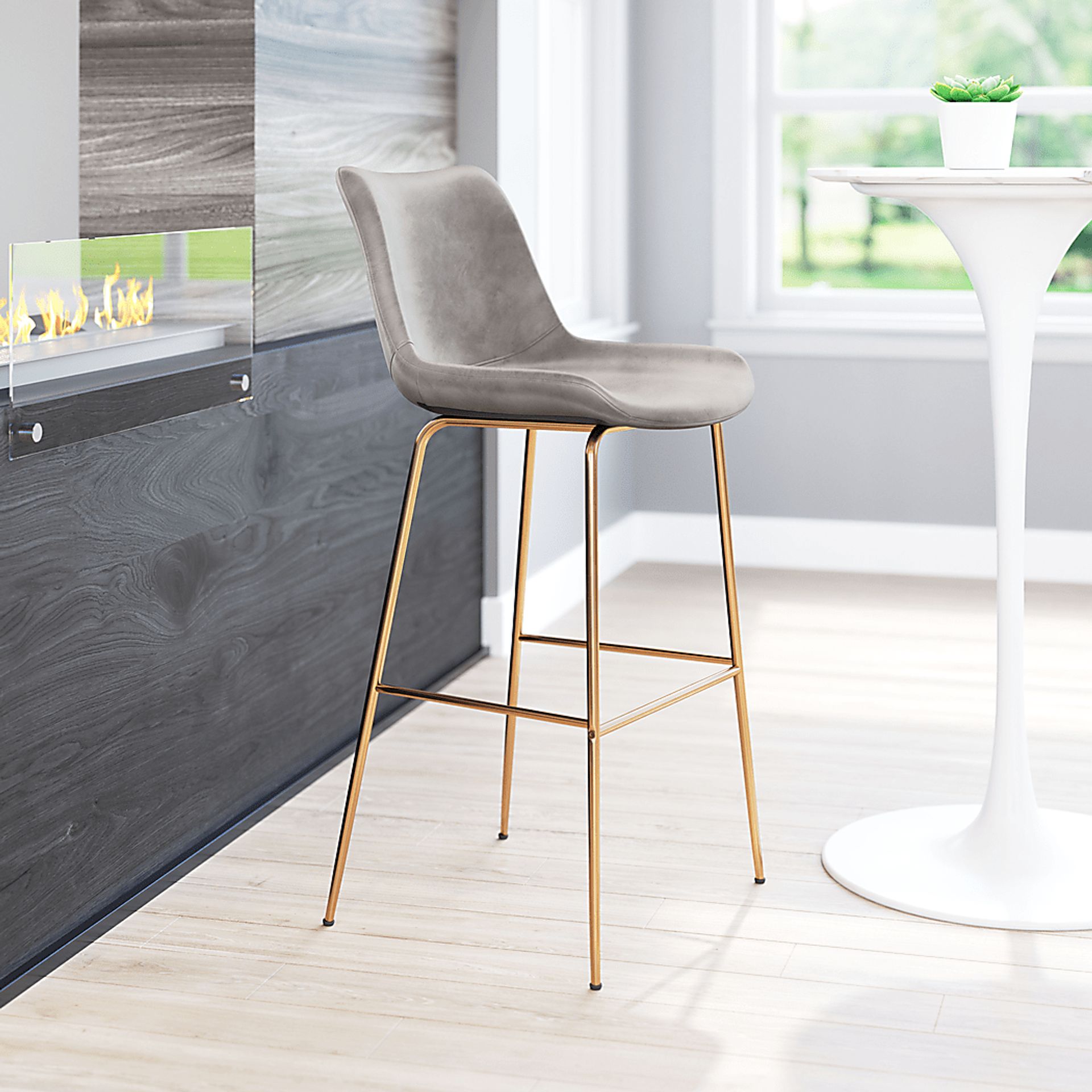Byerstone Gray Barstool - Image 2