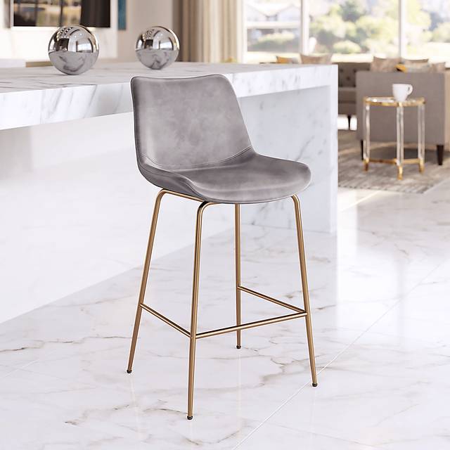 Byerstone Gray Counter Height Stool - Thumbnail - Image 2