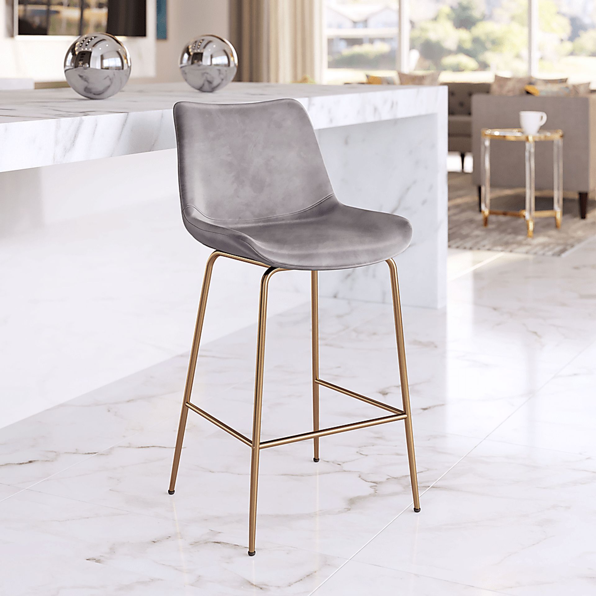 Byerstone Gray Counter Height Stool - Image 2