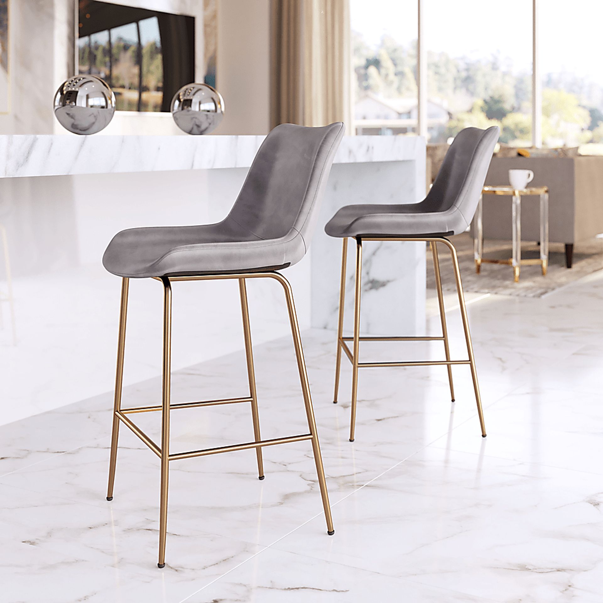 Byerstone Gray Counter Height Stool - Image 5