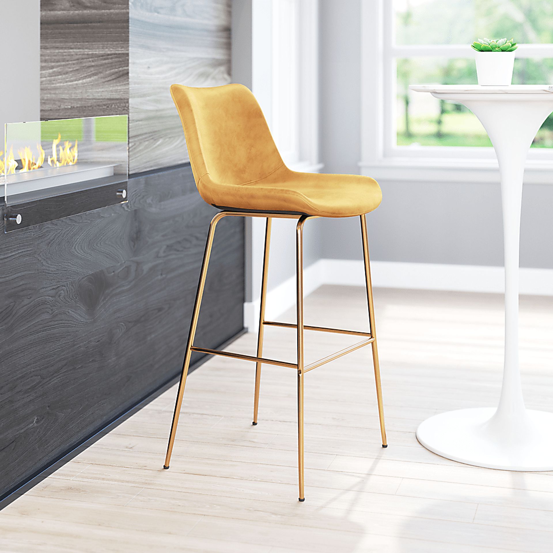 Byerstone Yellow Barstool - Image 2
