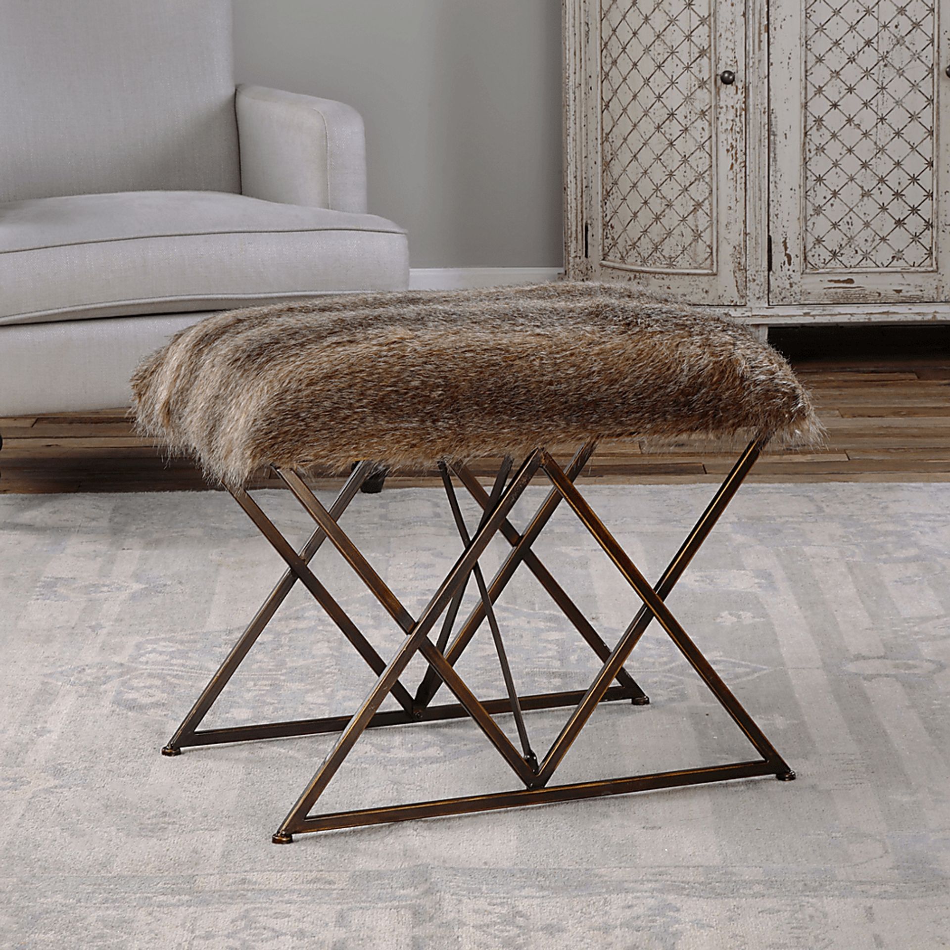 Byington Brown Accent Bench - Image 3