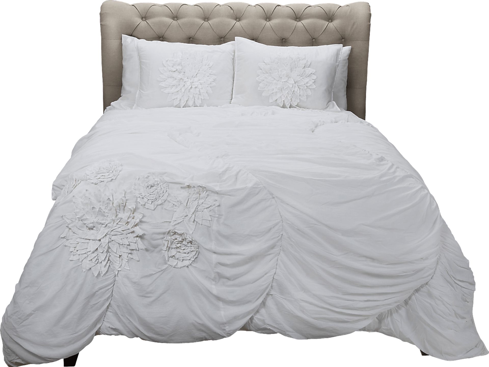 Byna White 3 Pc Queen Comforter Set - Image 2