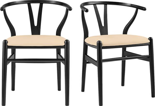 Byrnwood Black and Beige Side Chair, Set of 2 - Thumbnail - Image 1