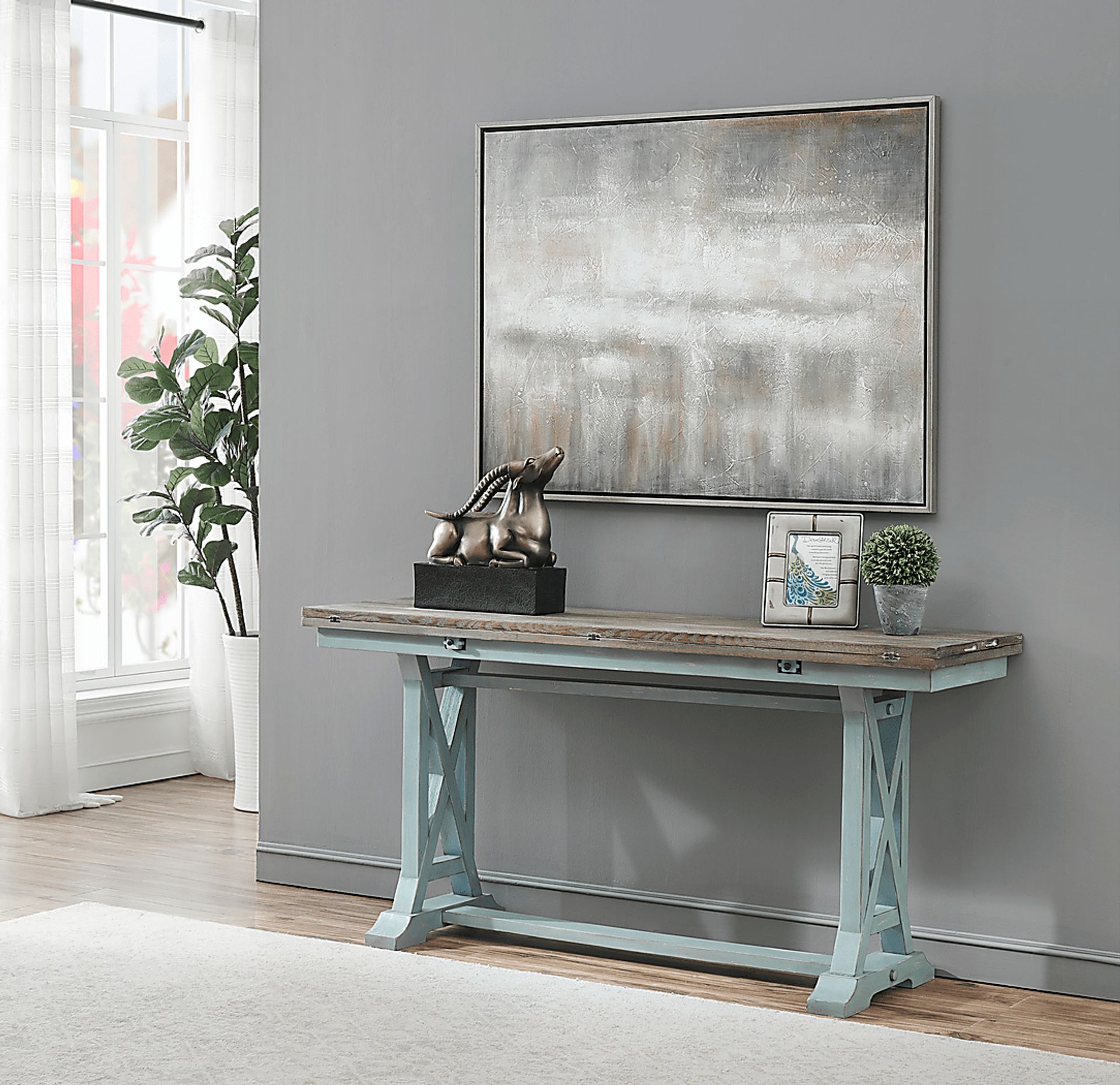 Bywood Blue Foldout Console Table - Image 7