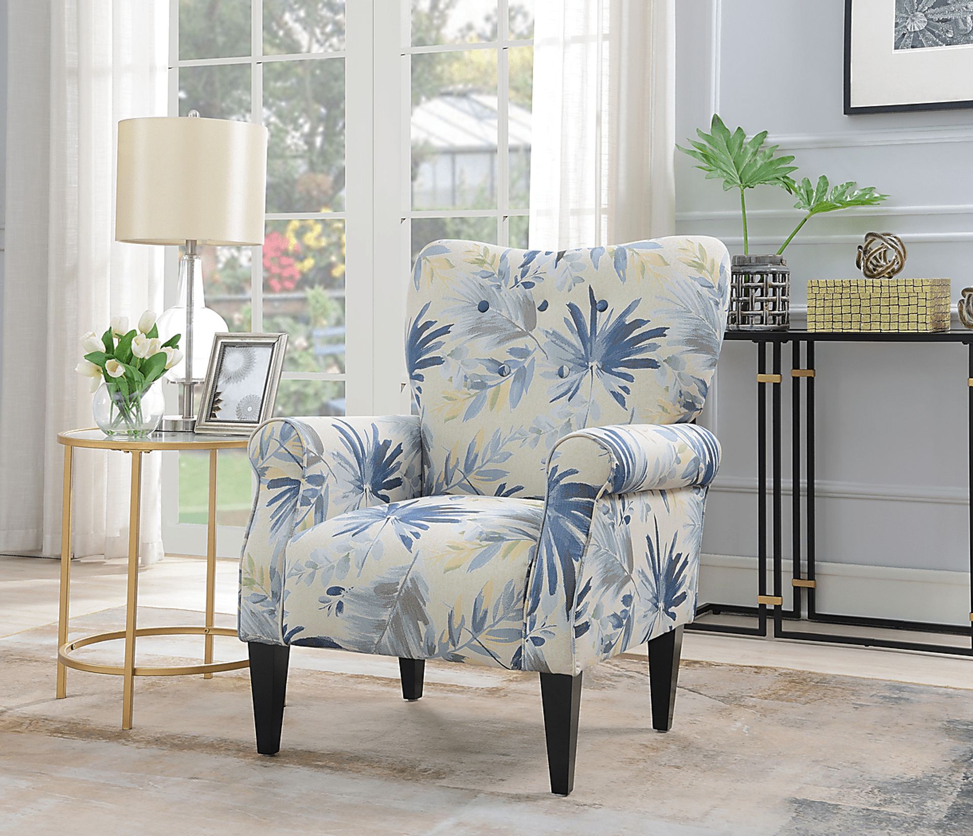 Cabell Blue Accent Chair - Image 5