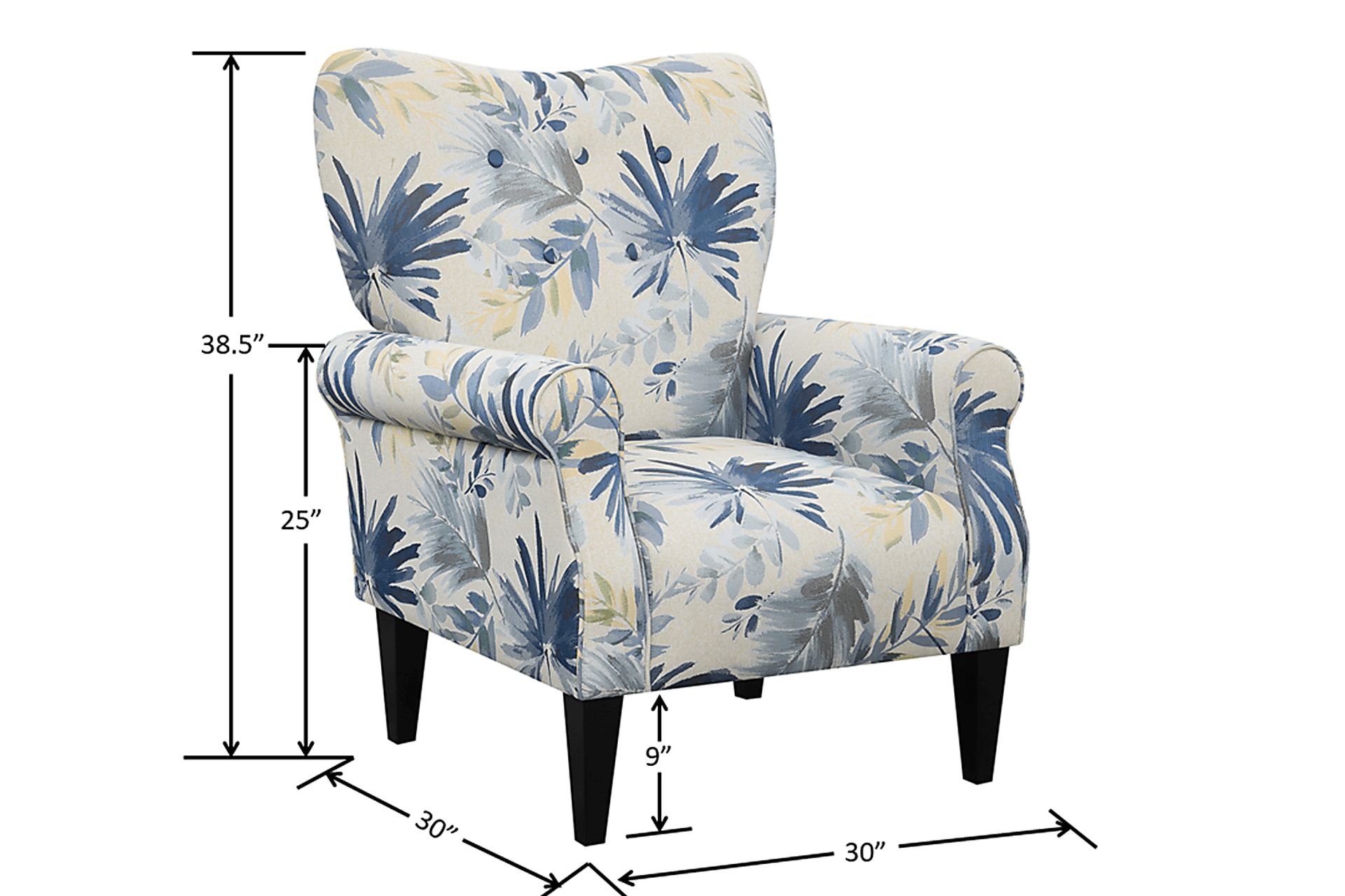 Cabell Blue Accent Chair - Image 6