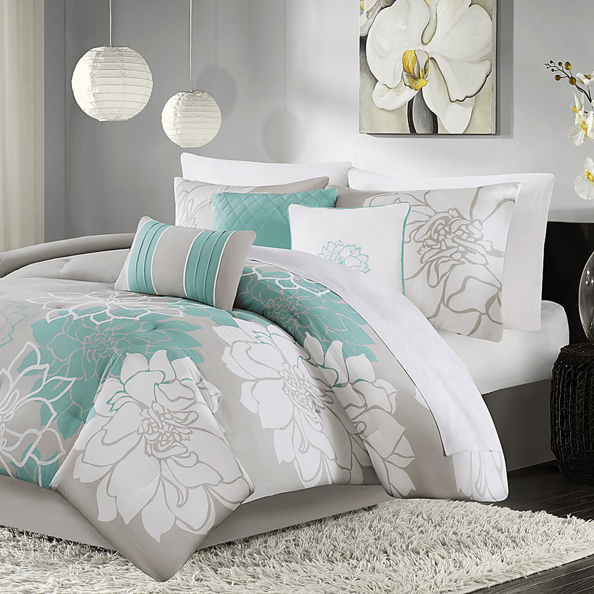 Cabildo Blue 7 Pc Queen Comforter Set - Image 2