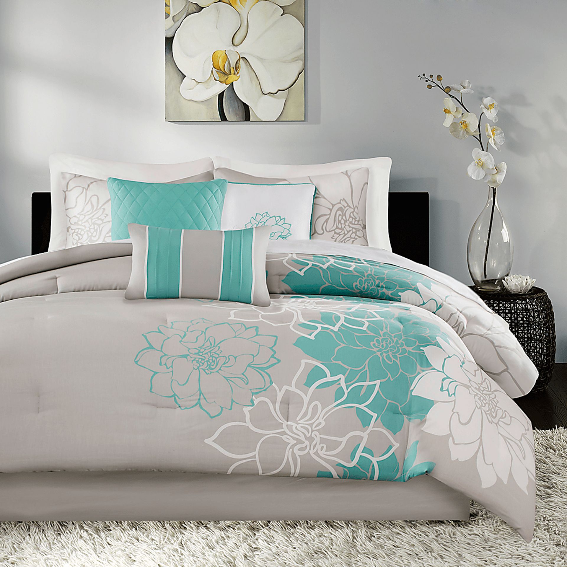 Cabildo Blue 7 Pc Queen Comforter Set - Image 1