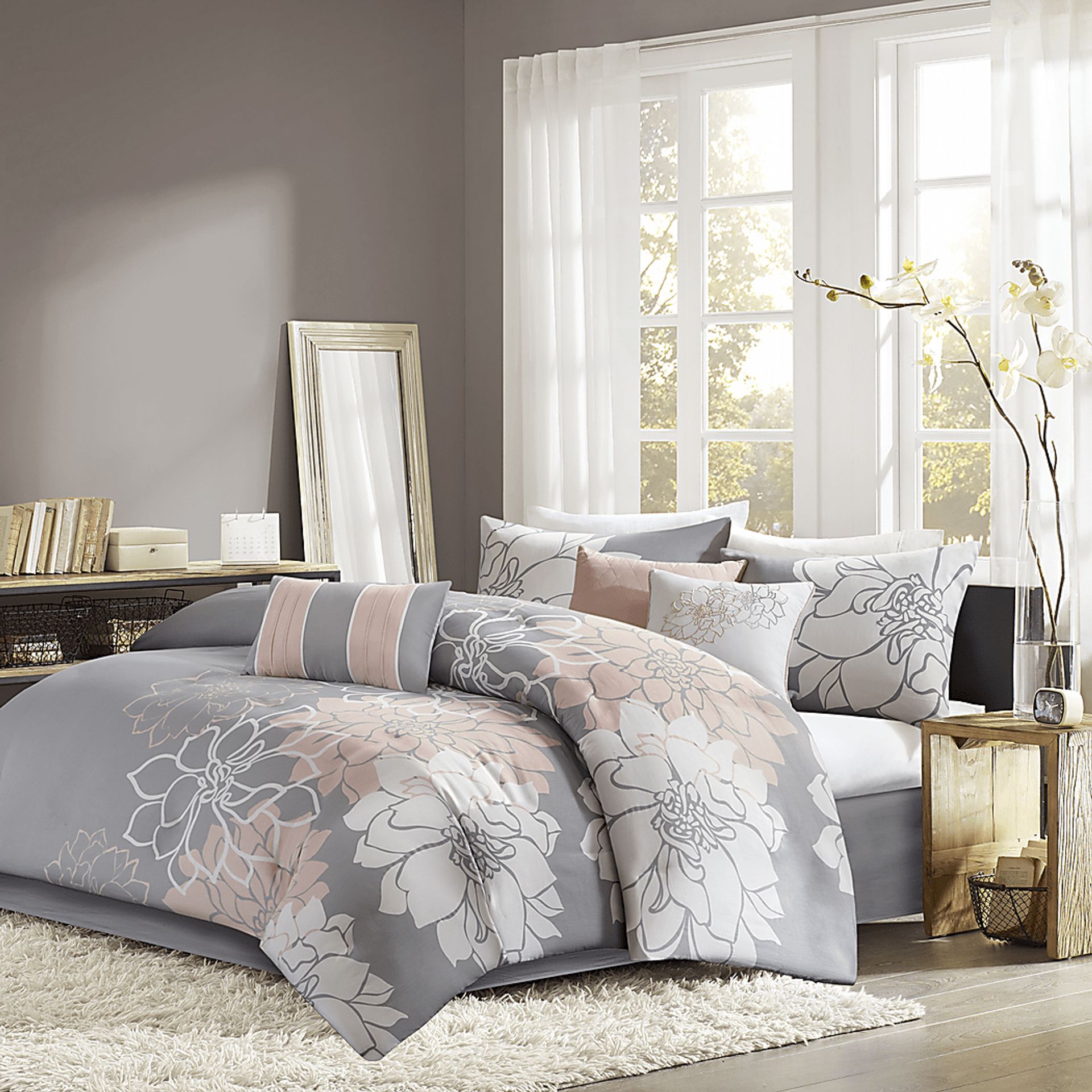 Cabildo Gray Blush 6 Pc Twin/Twin XL Comforter Set - Image 2