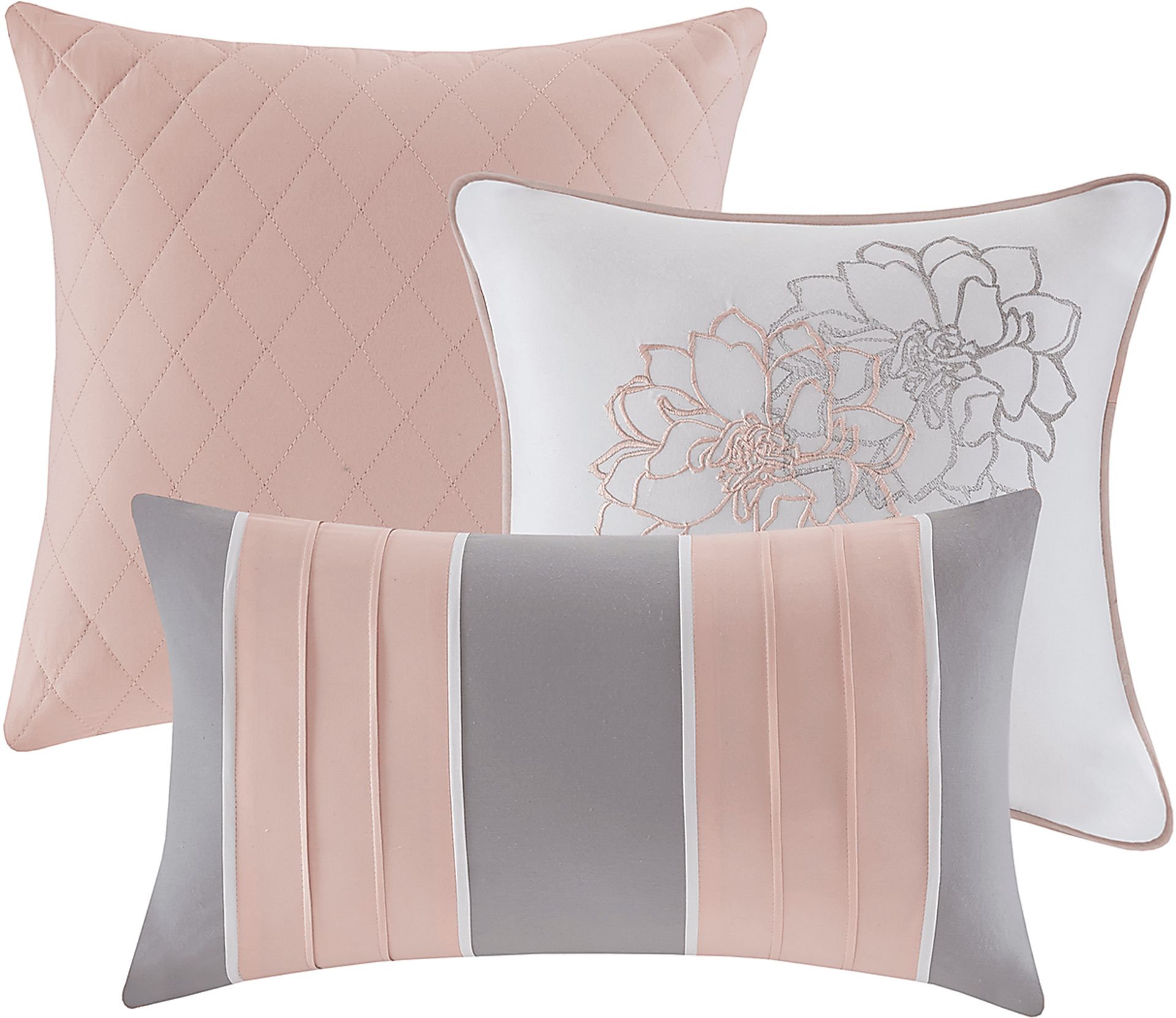 Cabildo Gray Blush 6 Pc Twin/Twin XL Comforter Set - Image 3