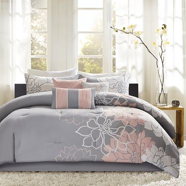 Cabildo Gray Blush 7 Pc King Comforter Set