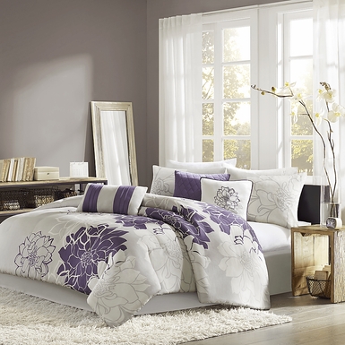 Cabildo Purple 7 Pc California King Comforter Set