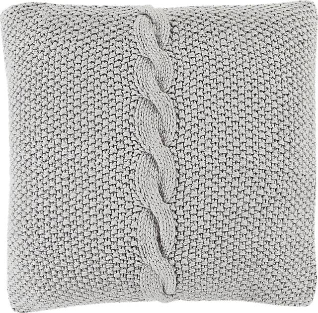 Cable Knit Gray Accent Pillow - Thumbnail - Image 1