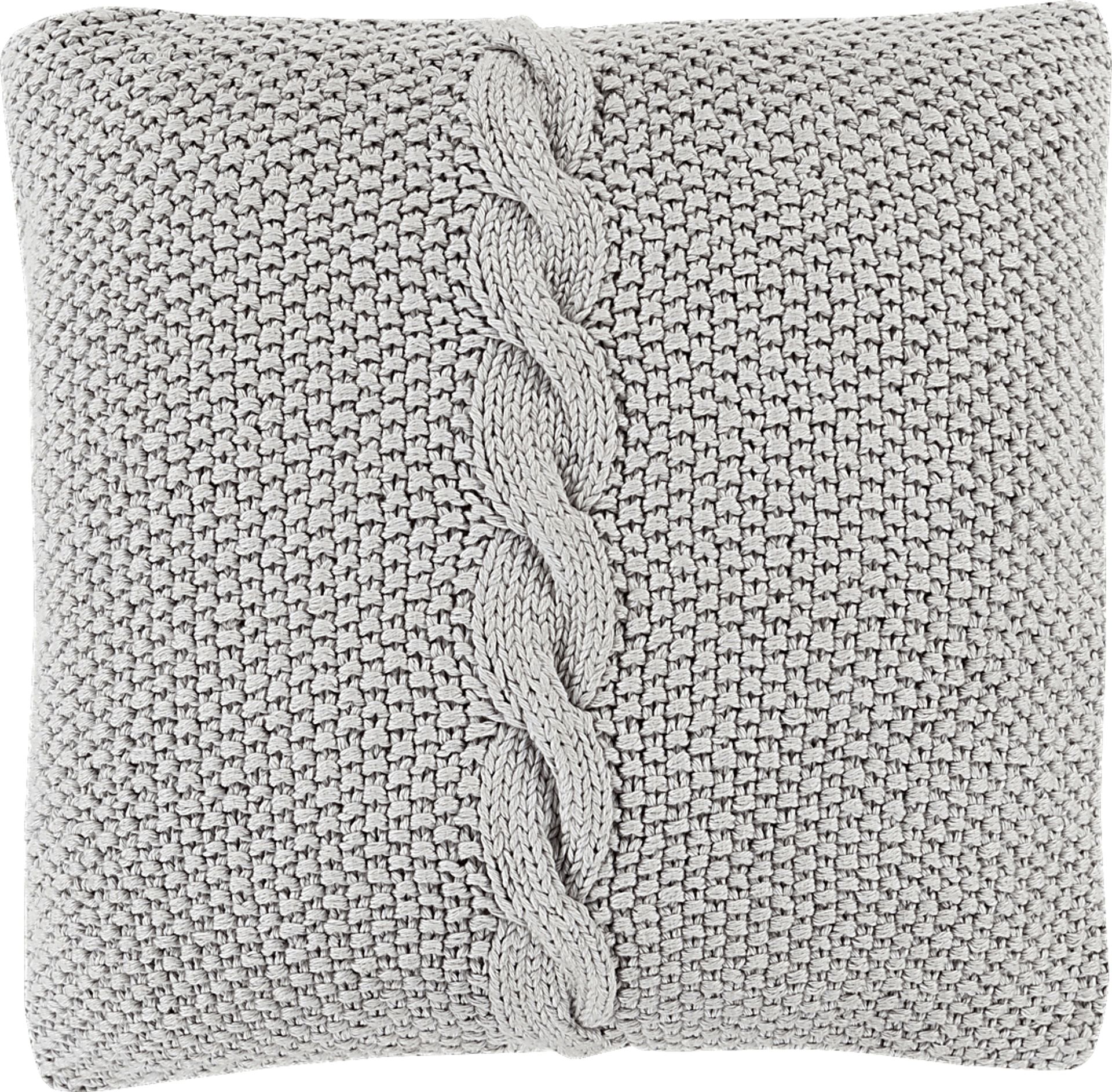 Cable Knit Gray Accent Pillow - Image 1