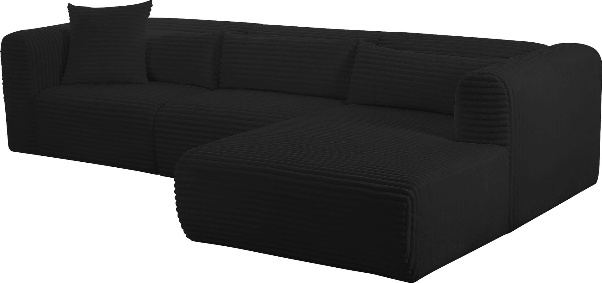 Cableswynd Black 3 Pc Right Arm Chaise Sectional - Image 3