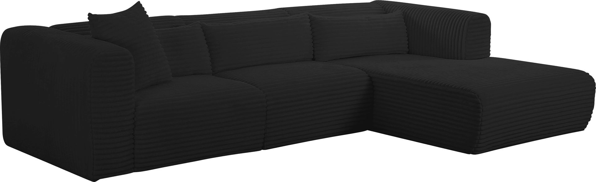 Cableswynd Black 3 Pc Right Arm Chaise Sectional - Image 1