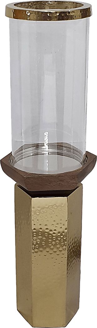 Cachuma I Gold Candle Holder