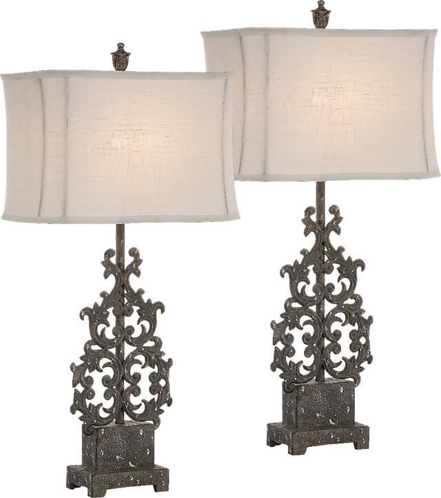 Caddell Gray Lamp, Set of 2 - Thumbnail - Image 1