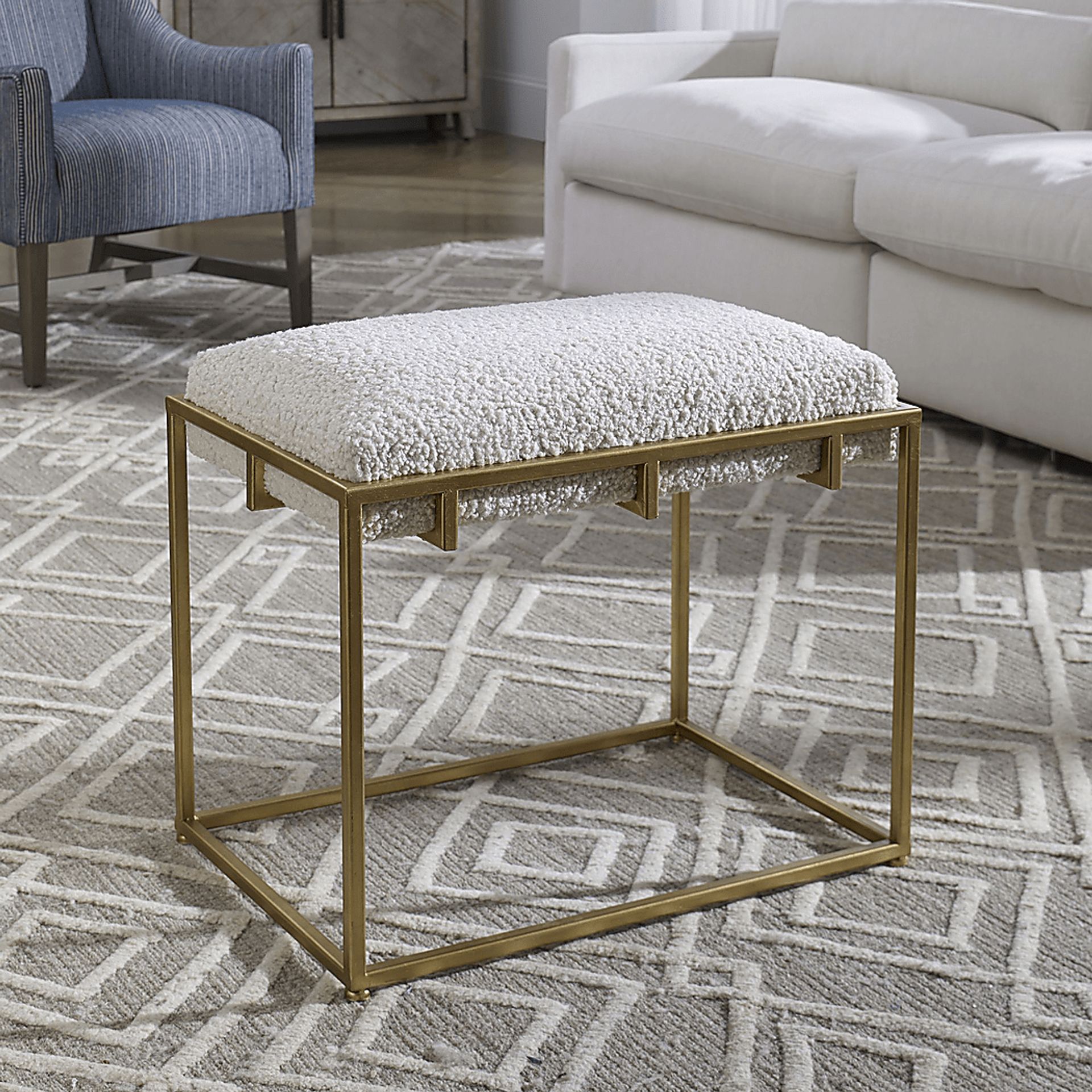 Cadencia White Accent Bench - Image 6