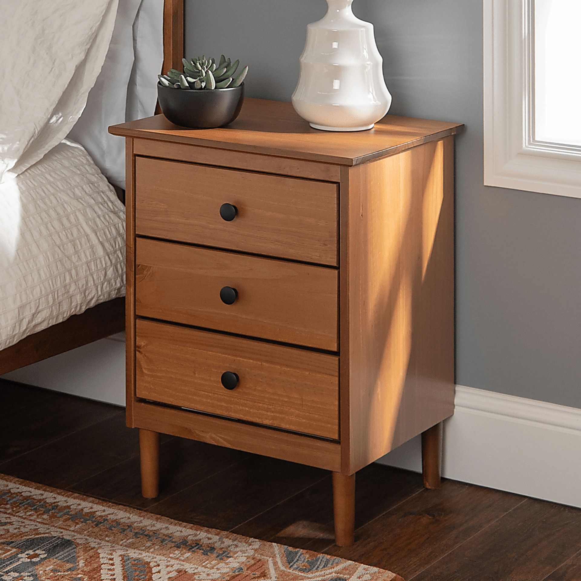 Cadmium Caramel 3 Drawer Nightstand - Image 2