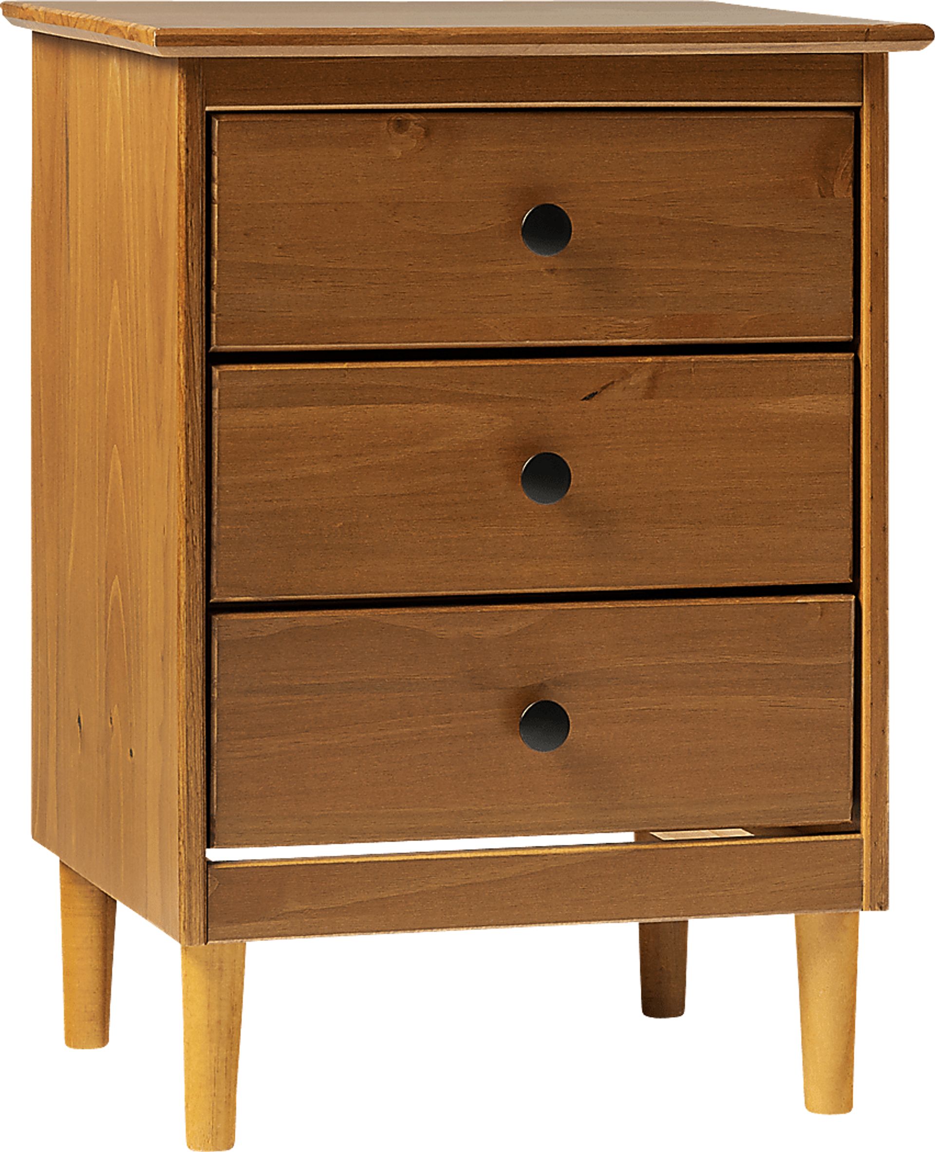 Cadmium Caramel 3 Drawer Nightstand - Image 1