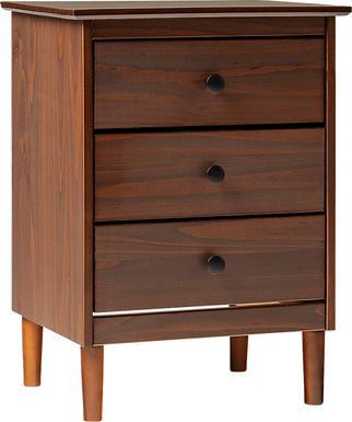 Cadmium Walnut 3 Drawer Nightstand