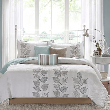 Caelie White 6 Pc King Coverlet Set