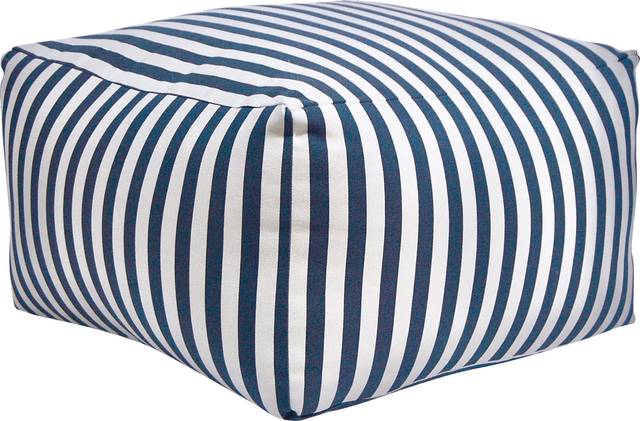Caelus Black Striped Square Pouf - Thumbnail - Image 1