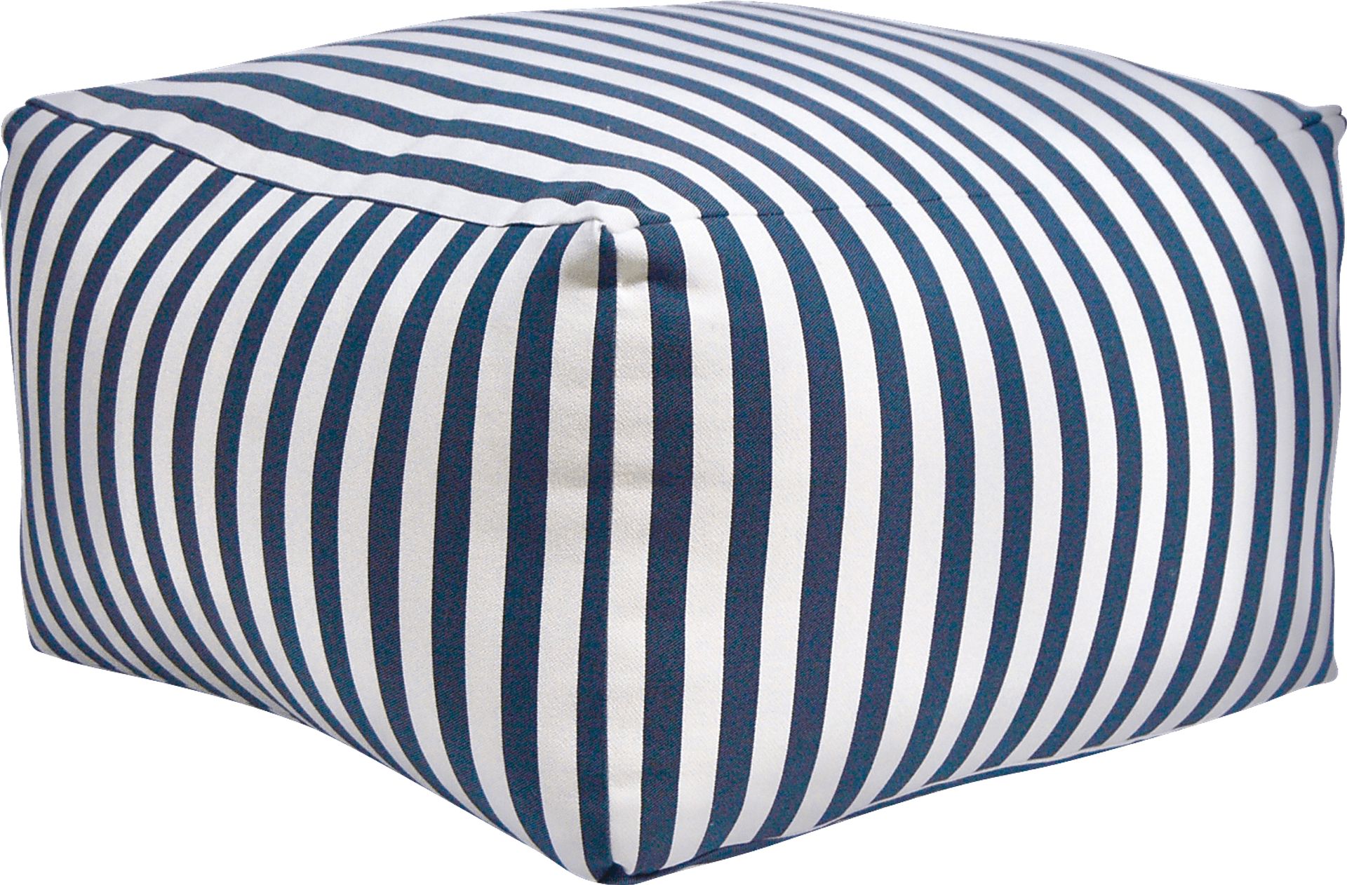 Caelus Black Striped Square Pouf - Image 1