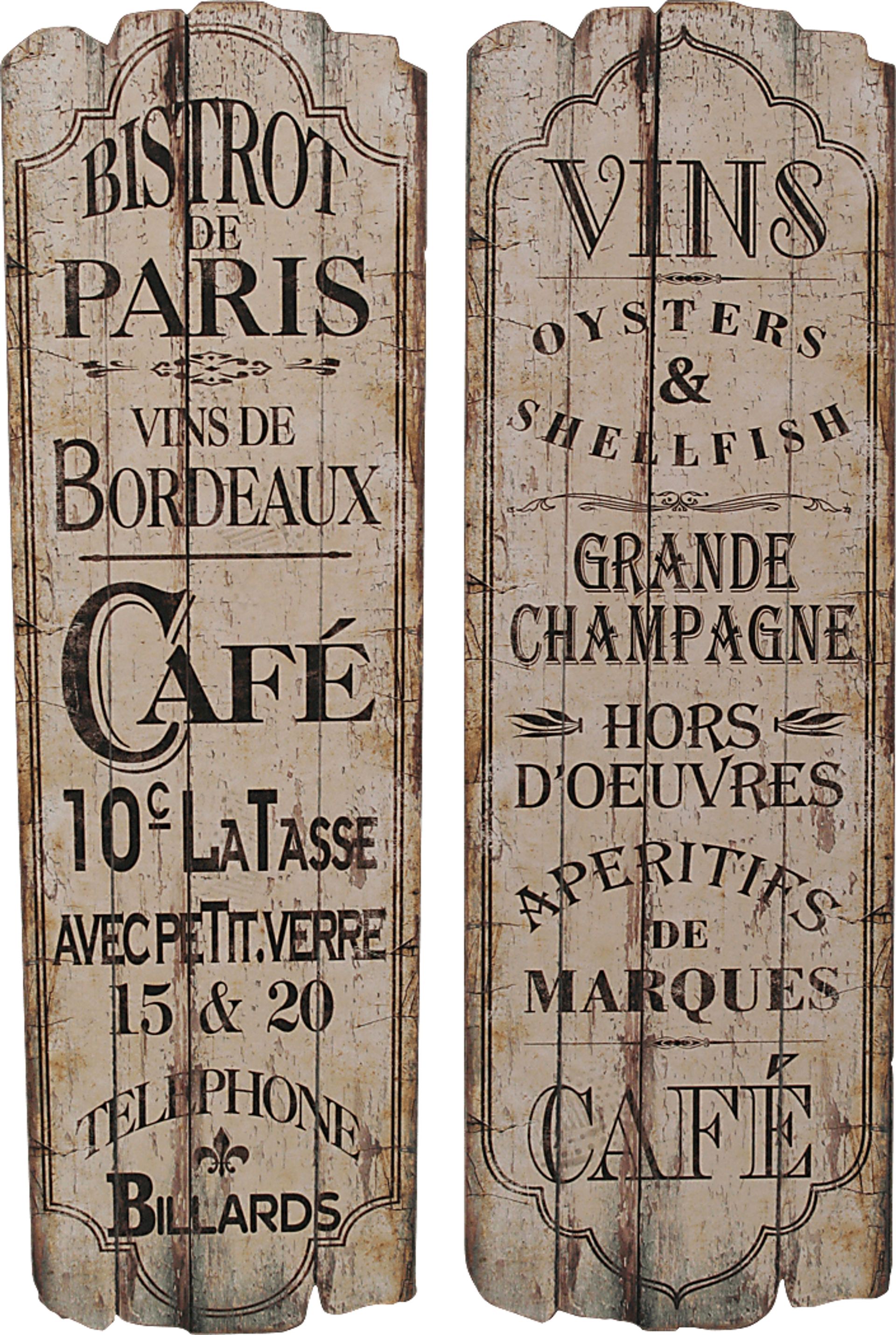 Cafe Signs Brown Wall Decor Set of 2 - Image 1