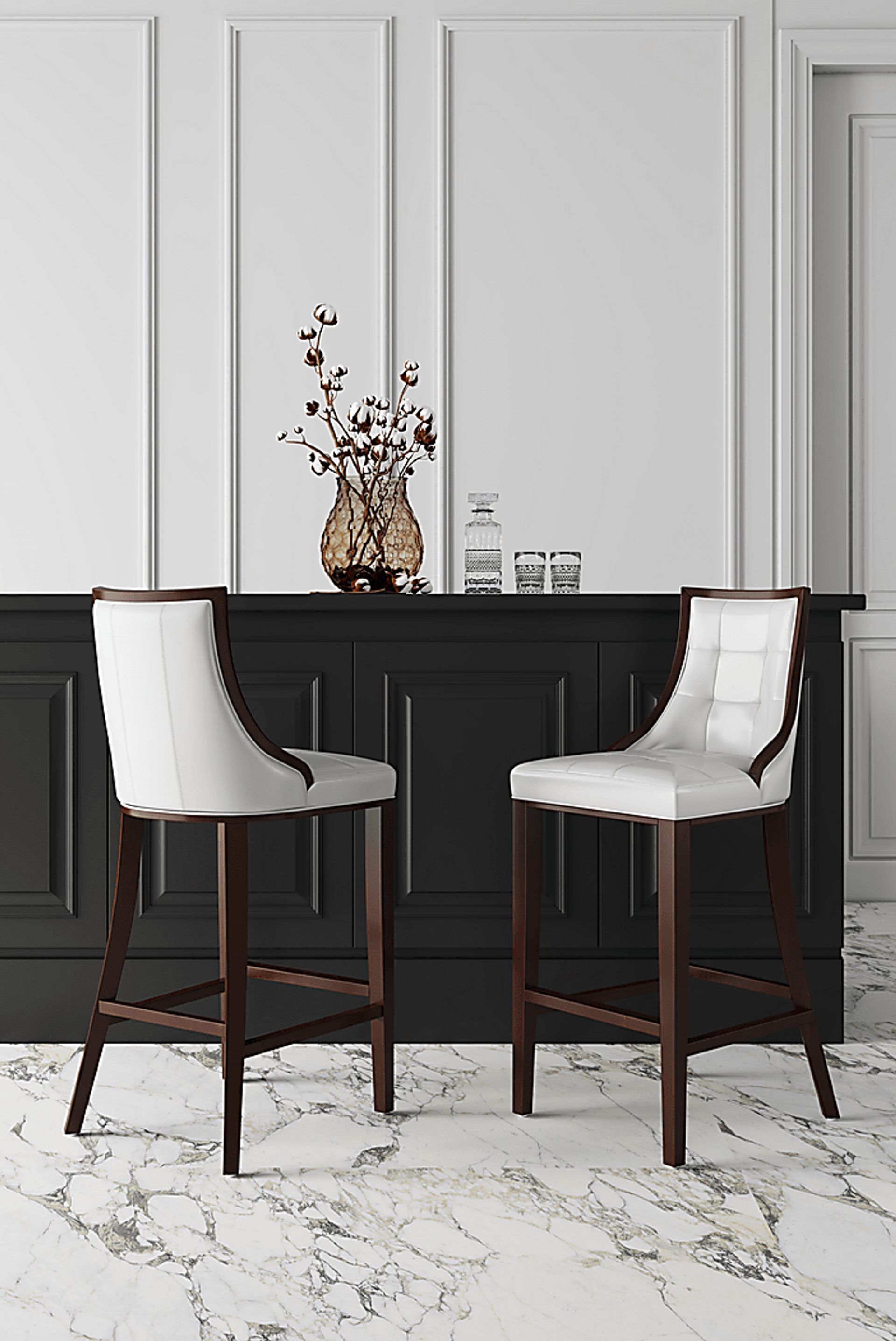 Cahabay White Barstool - Image 2
