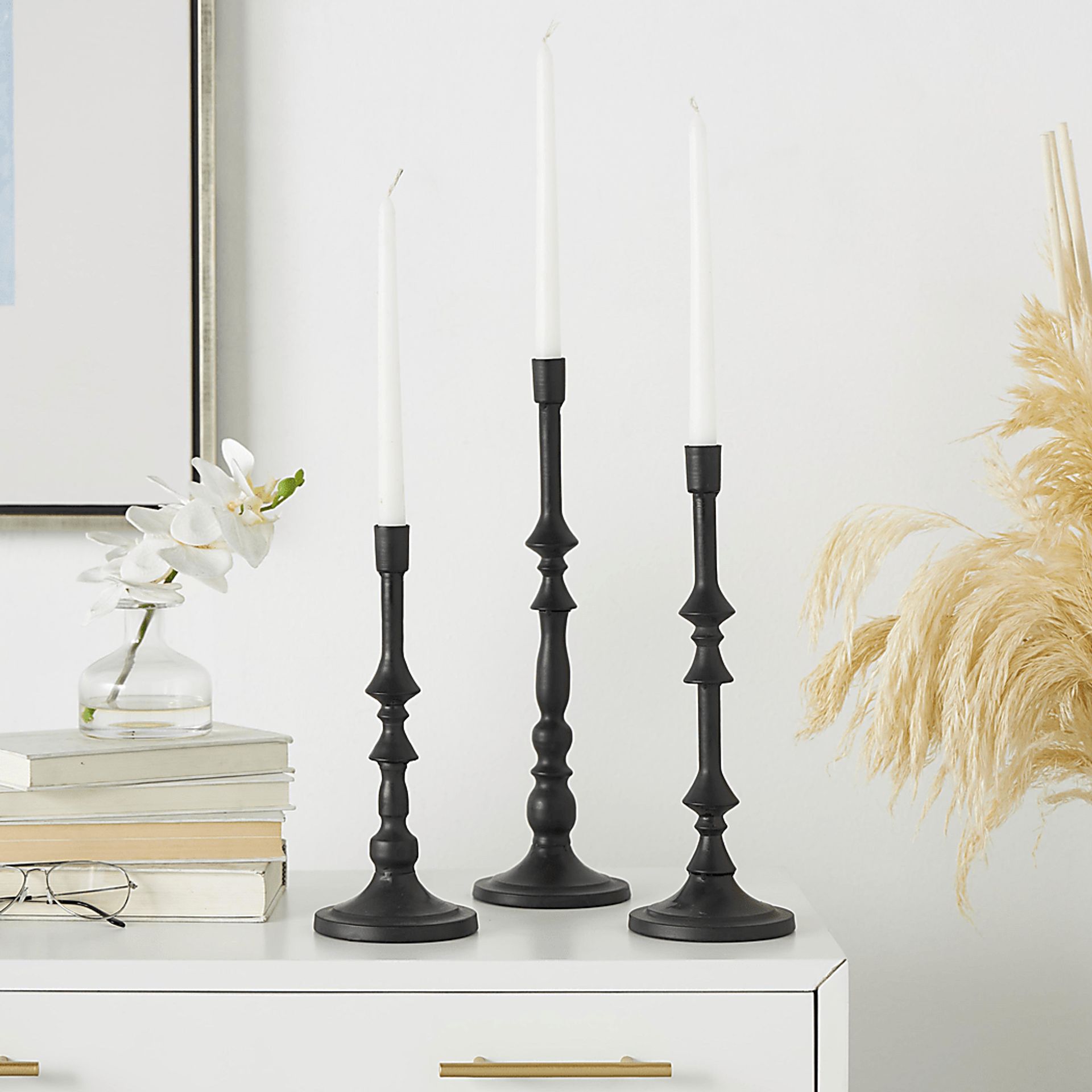 Cahlun Black Candle Holder, Set of 3 - Image 2