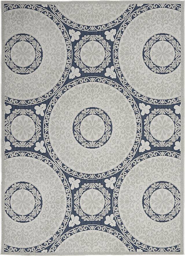 Caiden Blue 5' x  7' Indoor/Outdoor Rug - Thumbnail - Image 1
