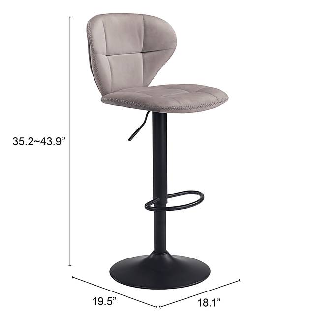 Caitriona Gray Adjustable Barstool - Thumbnail - Image 3