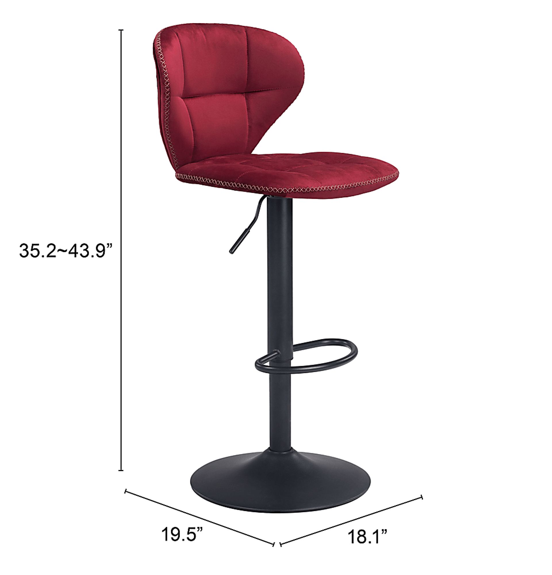 Caitriona Red Adjustable Barstool - Image 6