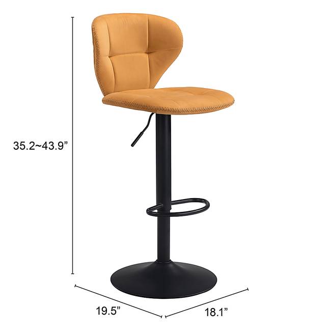 Caitriona Yellow Adjustable Barstool - Thumbnail - Image 6