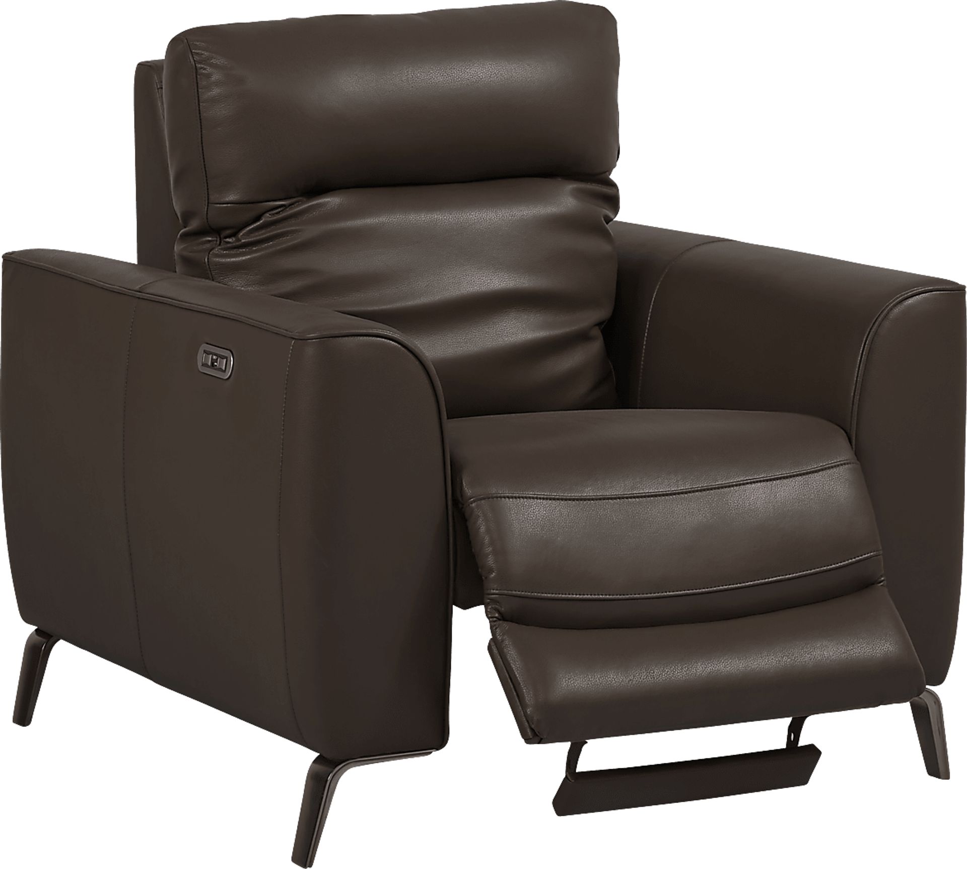 Calabra Chocolate Leather 6 Pc Living Room with Reclining Sofa - Image 7