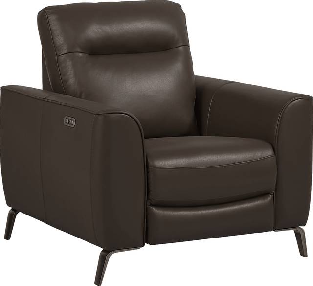 Calabra Chocolate Leather 6 Pc Living Room with Reclining Sofa - Thumbnail - Image 6