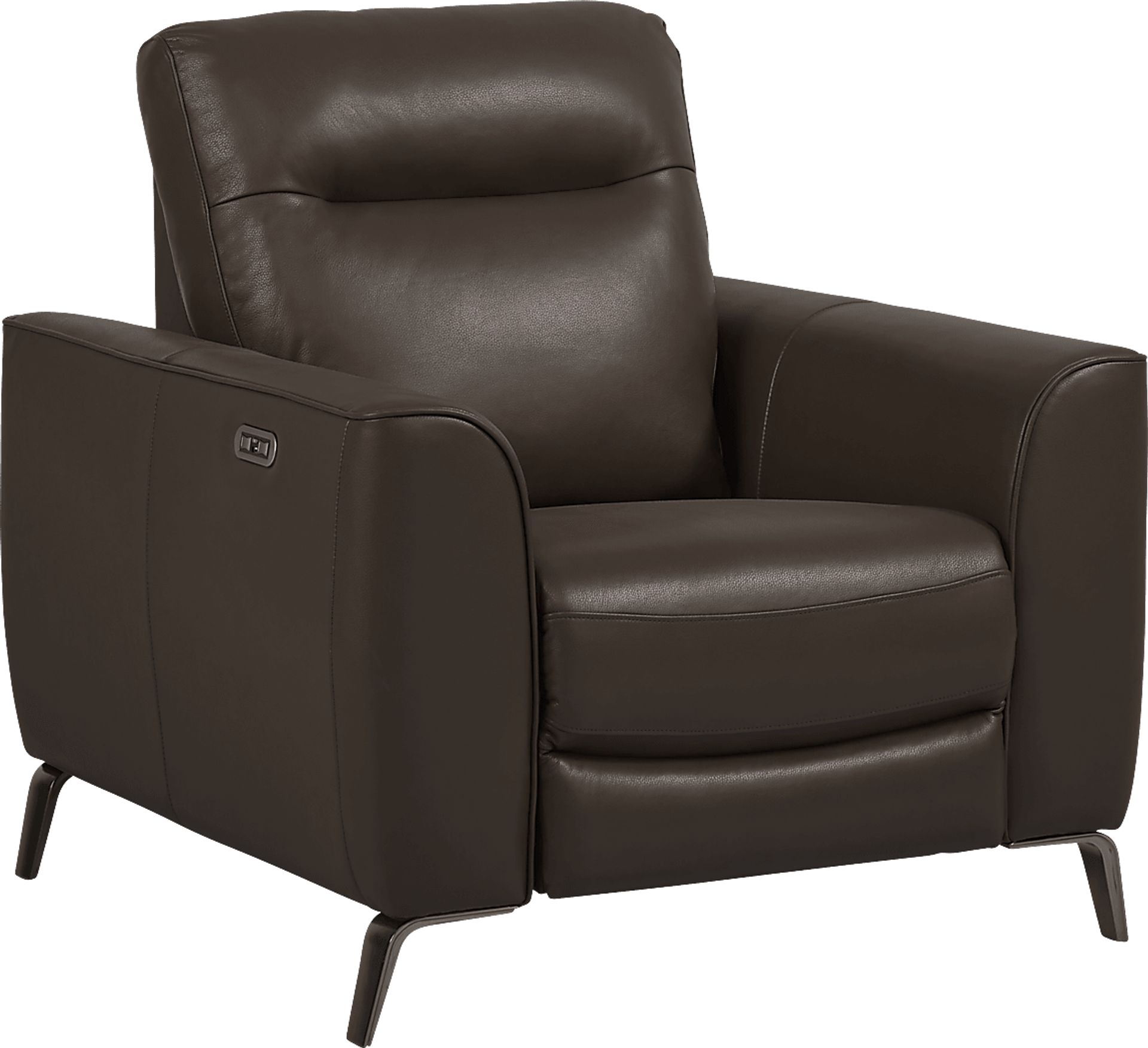 Calabra Chocolate Leather 6 Pc Living Room with Reclining Sofa - Image 6
