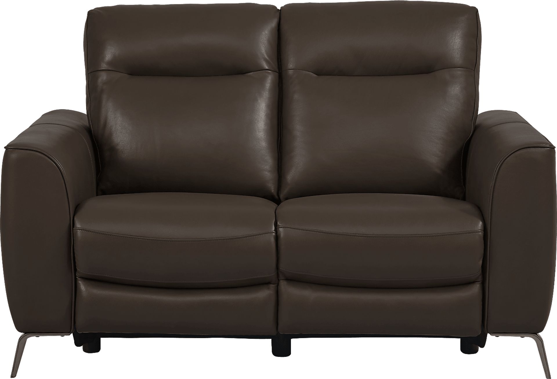Calabra Chocolate Leather Dual Power Reclining Loveseat - Image 1