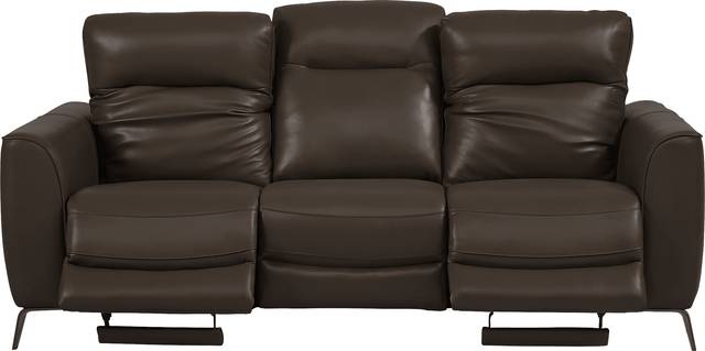 Calabra Chocolate Leather 6 Pc Living Room with Reclining Sofa - Thumbnail - Image 3