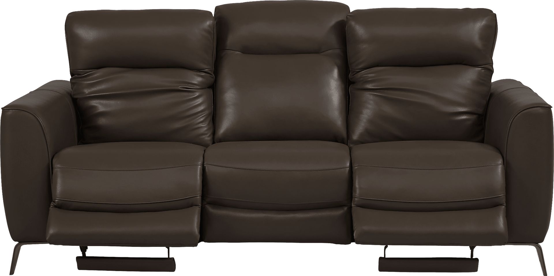 Calabra Chocolate Leather 6 Pc Living Room with Reclining Sofa - Image 3