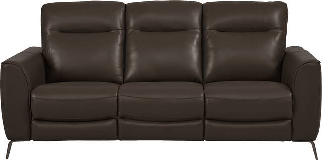 Calabra Chocolate Leather 6 Pc Living Room with Reclining Sofa - Thumbnail - Image 2