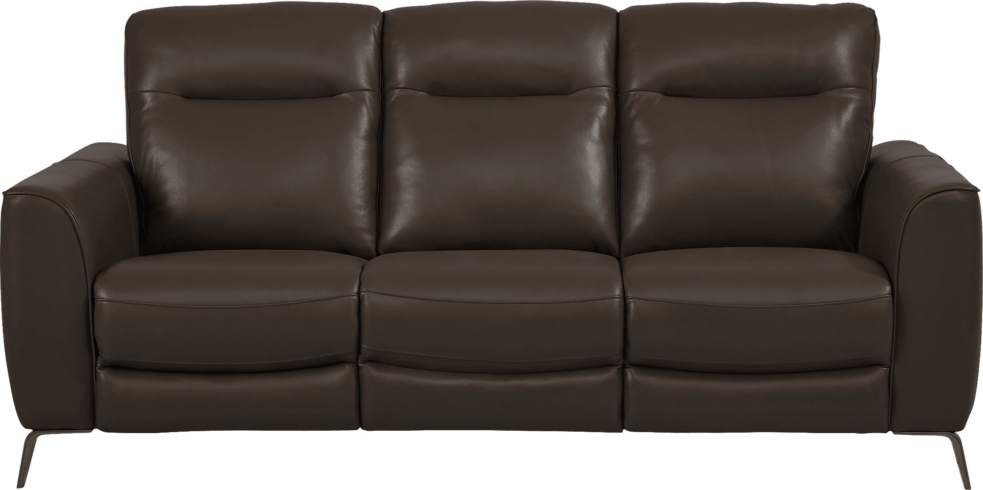 Calabra Chocolate Leather 6 Pc Living Room with Reclining Sofa - Image 2