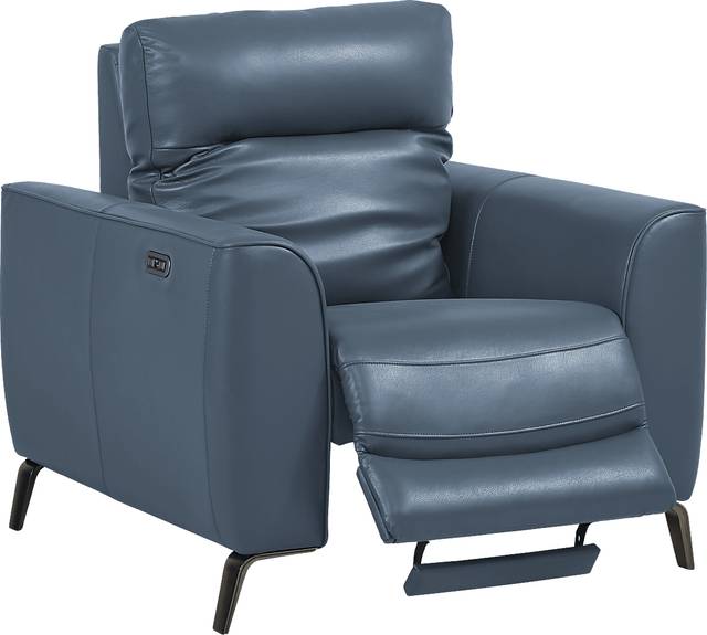 Calabra Ocean Leather Dual Power Recliner - Thumbnail - Image 2
