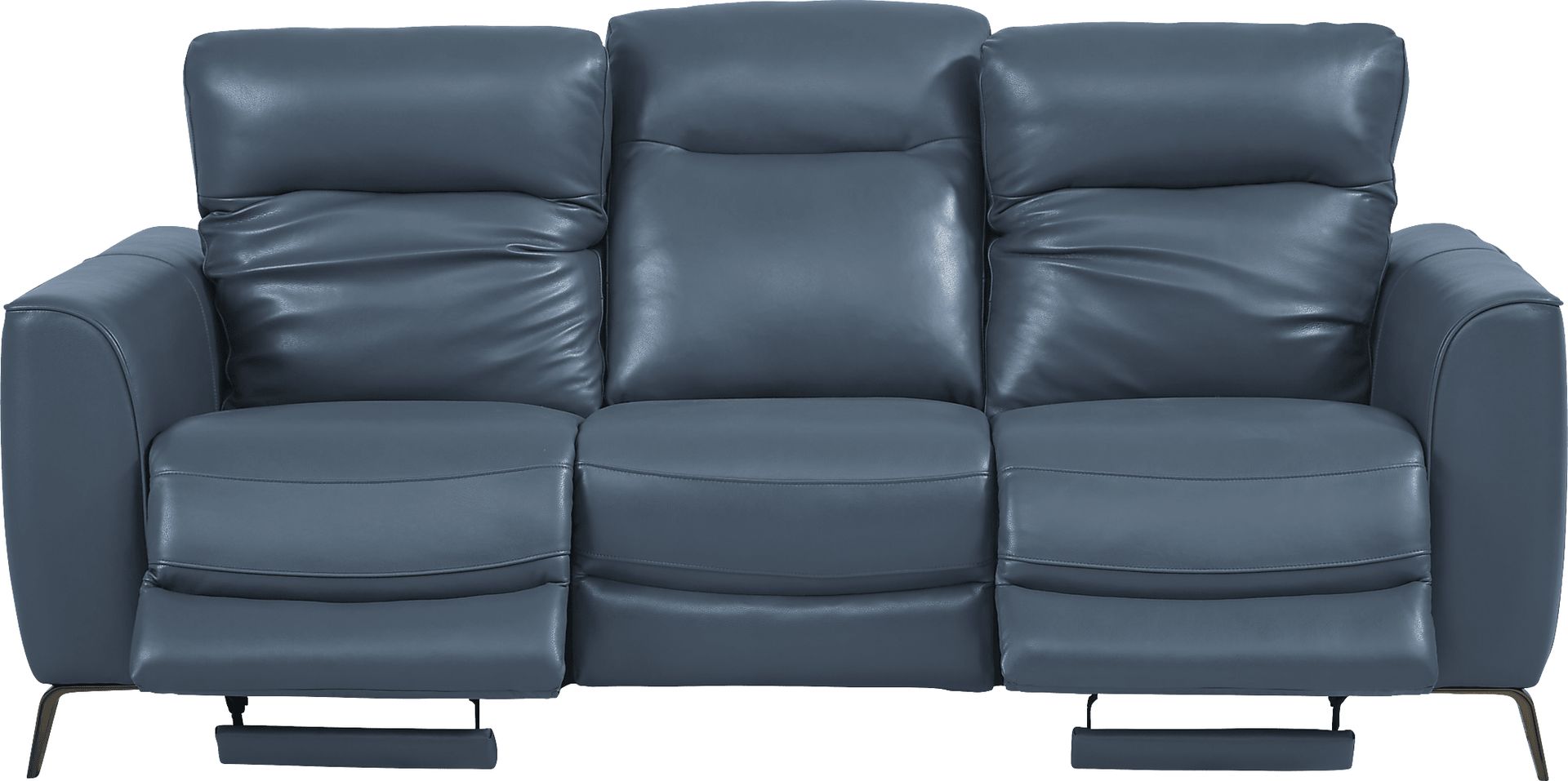 Calabra Ocean Leather 6 Pc Living Room with Reclining Sofa - Image 3
